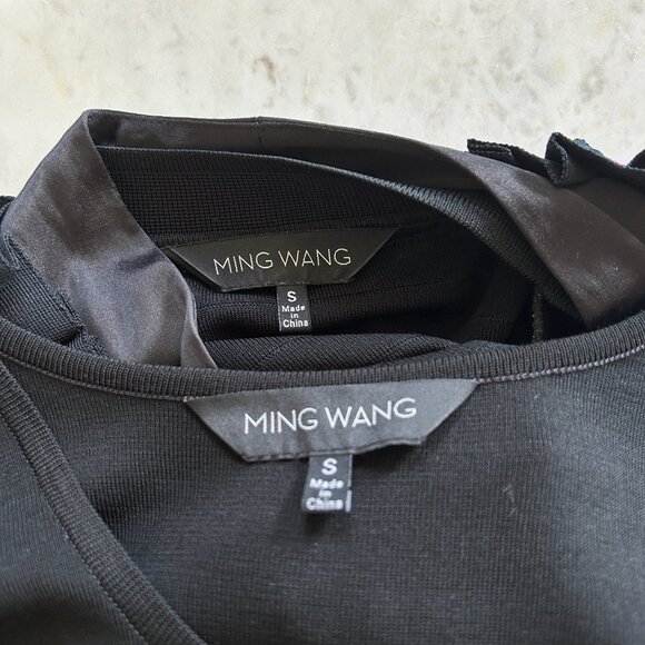 Ming Wang Twinset S Black Pink Ribbo Jacket Cardigan Tank Top 2 Pc Dressy - Picture 14 of 16